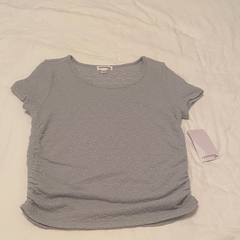 Eyeshadow Heather Gray Textured Short Sleeve Tee